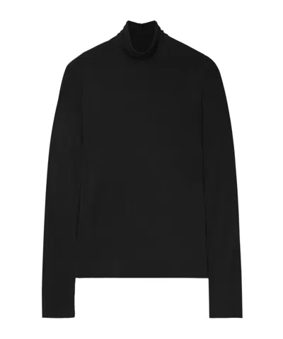 Jil Sander High-necked T-shirt In Black