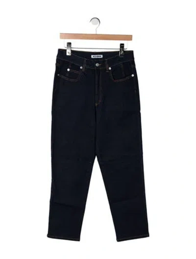 Pre-owned Jil Sander High-rise Straight Leg Jeans In Black/blue