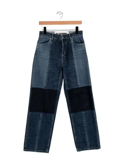 Pre-owned Jil Sander High-rise Straight Leg Jeans In Blue