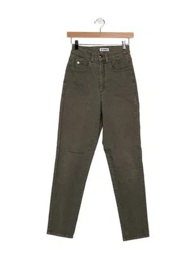 Pre-owned Jil Sander High-rise Straight Leg Jeans In Green
