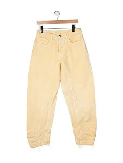 Pre-owned Jil Sander High-rise Straight Leg Jeans In Yellow