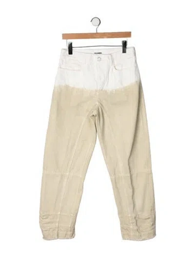 Pre-owned Jil Sander High-rise Straight Leg Jeans In Yellow