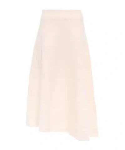 Jil Sander High-rise Virgin Wool Midi Skirt In White