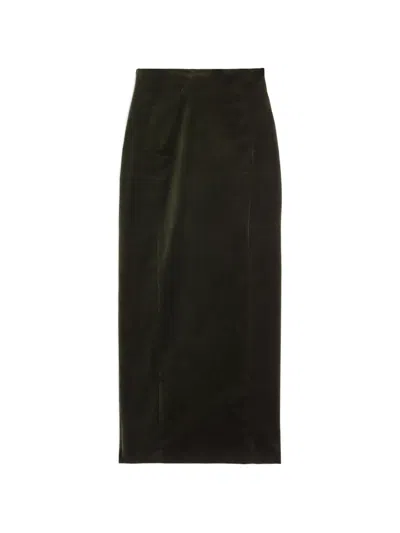 Jil Sander High-waist Velvet Maxi Skirt In Black