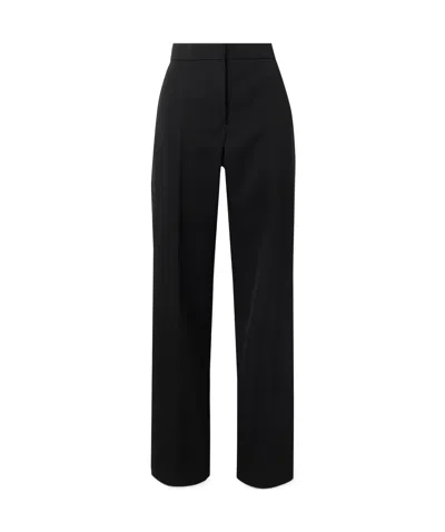 Jil Sander Grain De Poudre Wool Straight-leg Pants In Black
