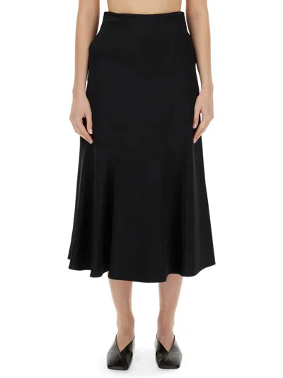 Jil Sander High-waisted Panelled Midi Skirt In Black