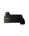 Jil Sander Leather Crossbody Bag With Fabric Strap In Black