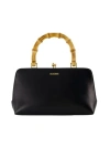 Jil Sander Leather Goji Square-frame Top-handle Bag In Black