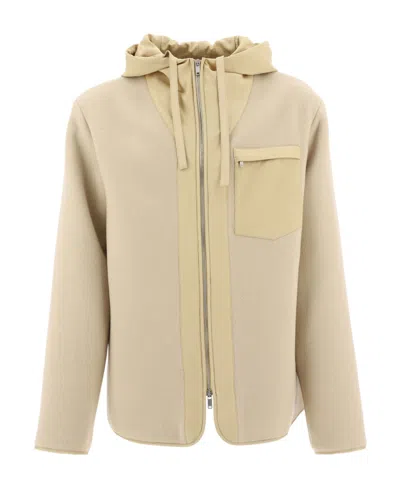 Jil Sander Hoded Zipper Casual Jacket In Blue