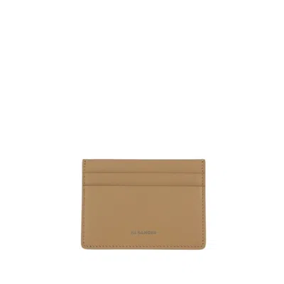 Jil Sander Holder Cardholder - Leather - Beige In Neutrals