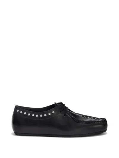 Jil Sander Hood Stud-embellished Loafers In Black