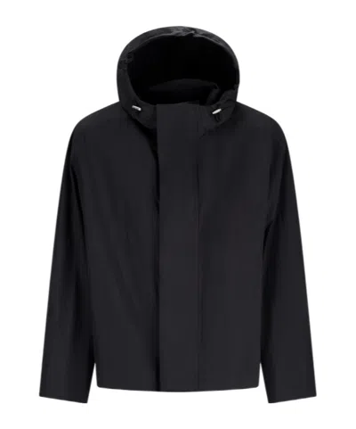 Jil Sander Hooded Casual Jacket In Black