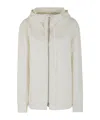 Jil Sander Boxy Fit Jacket With Hood And Drawstring In White