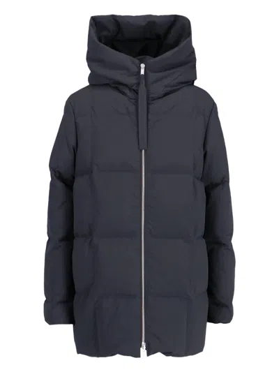 Jil Sander Hooded Down Jacket In Black