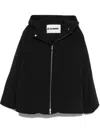 Jil Sander Hooded Long Sleeve Jacket Drawstring Detail In Black