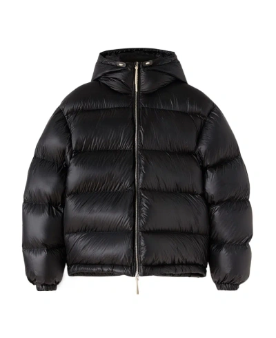 Jil Sander Hooded Down Puffer Jacket In Black