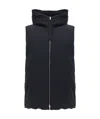Jil Sander Hooded Padded Quilted Sleeveless Vest In Black