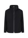 Jil Sander Hooded Cashmere Cardigan With Ribbed Cuffs And Hem In Black