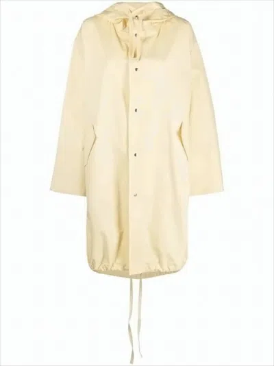 Jil Sander Hooded Lightweight Jacket With Fishtail Hem In Yellow