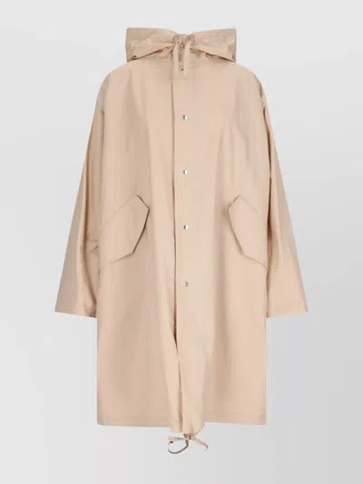 Jil Sander Hooded Long Length Flap Pockets Jacket In Pink