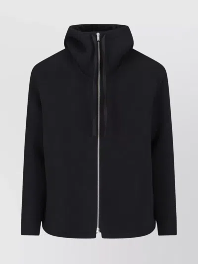 JIL SANDER HOODED LONG SLEEVE JACKET DRAWSTRING DETAIL