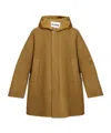 Jil Sander Hooded Long-sleeved Coat In Brown