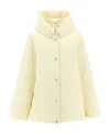 Jil Sander Hooded Midi Coat In White
