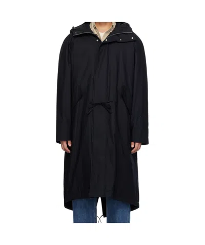 Jil Sander Hooded Padded Parka Coat In Black