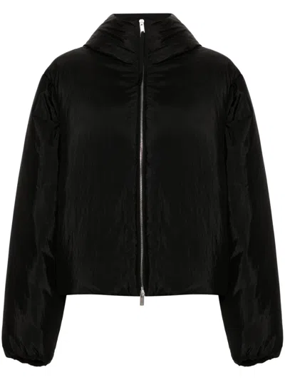 Jil Sander High Neck Puffer Down Jacket In Black  