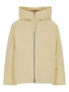 Jil Sander Padded Down Jacket Featuring Hood In Neutral