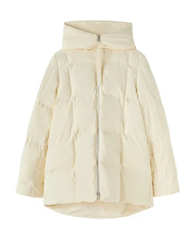 Jil Sander Hooded Quilted Down Jacket In Nude