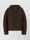 Jil Sander Hooded Quilted Down Jacket With Long Sleeves In Brown