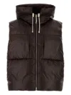 Jil Sander Hooded Quilted Down Jacket Drawstring Detail In Animal Print
