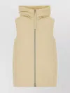 Jil Sander Hooded Sleeveless Padded Down Coat In Neutral