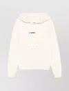 Jil Sander Hooded Sweatshirt Drawstring Ribbed Cuffs Hem In White