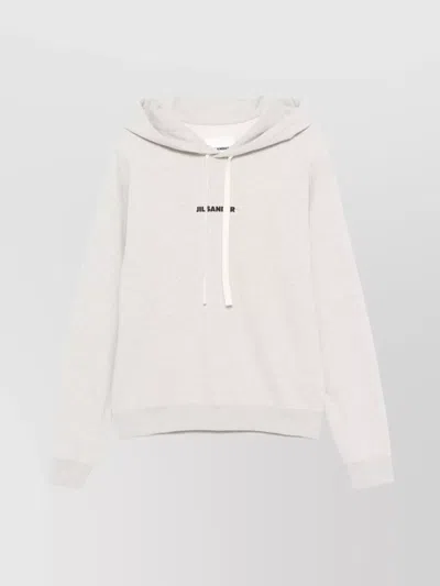JIL SANDER HOODED SWEATSHIRT WITH RIBBED CUFFS AND HEM