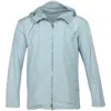 Jil Sander Hooded Windbreaker Jacket In Light Blue Polyester In Blue