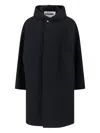 Jil Sander Relaxed Hooded Jacket Side Pockets In Burgundy