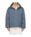 Jil Sander Blue Hooded Down Jacket In Gray