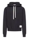 Jil Sander Logo Patch Hoodie In Black Cotton In Black