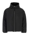 Jil Sander Leather-trimmed Down Jacket In Black