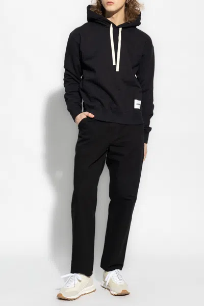 Jil Sander+ Hoodie With Logo Patch In Black