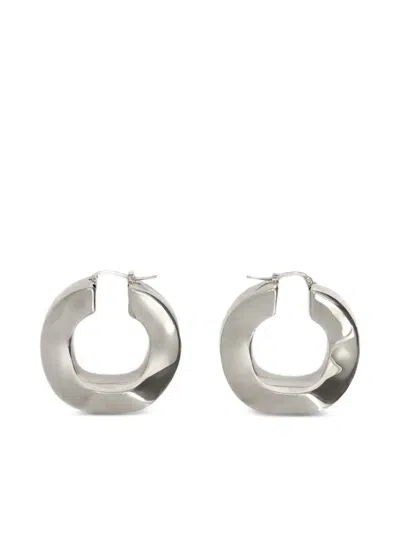 Jil Sander Hoop Earrings In Metallic
