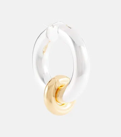 Jil Sander Hoop Earrings In Silver+gold
