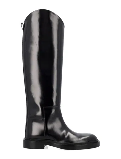 Jil Sander Horse Boots In Black