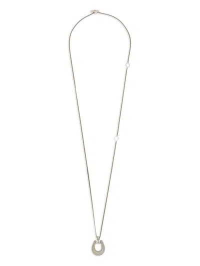 Jil Sander Horseshoe-pendant Necklace In Metallic