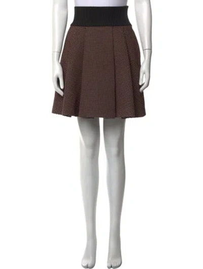 Pre-owned Jil Sander Houndstooth Print Mini Skirt W/ Tags In Blue
