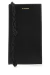 Jil Sander Women Black Leather Phone Case