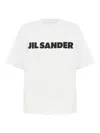 Jil Sander Light Grey Oversized T-shirt With Logo Print Women In Multi