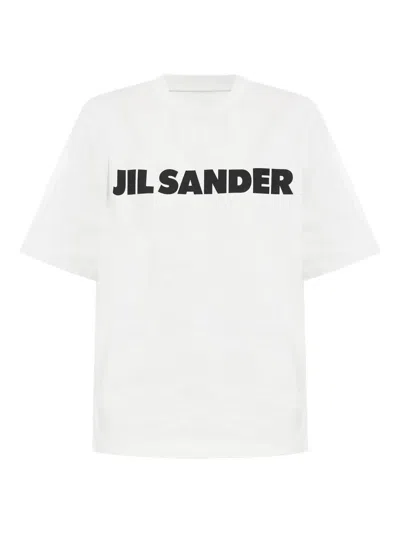 Jil Sander Crewneck Short Sleeves Classic Print T-shirt Clothing In White